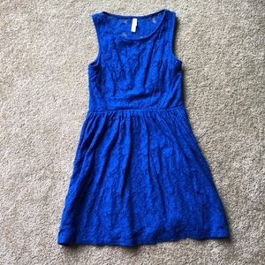 Bright blue dress